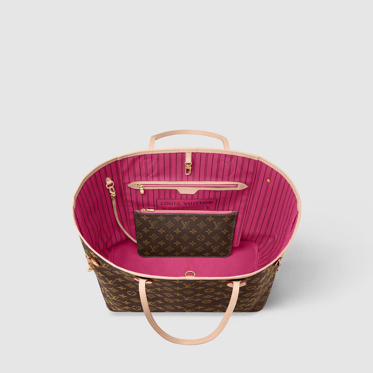 Túi Louis Vuitton Neverfull MM Nữ Monogram Hồng